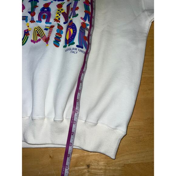 Modigliani Iunior Sweatshirt Italy Spellout Character Multicolor Crewneck Large - Picture 13 of 13